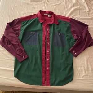 Vintage Cabin Creek Colorblock Button-Up Shirt | men’s XL | 90’s Retro
